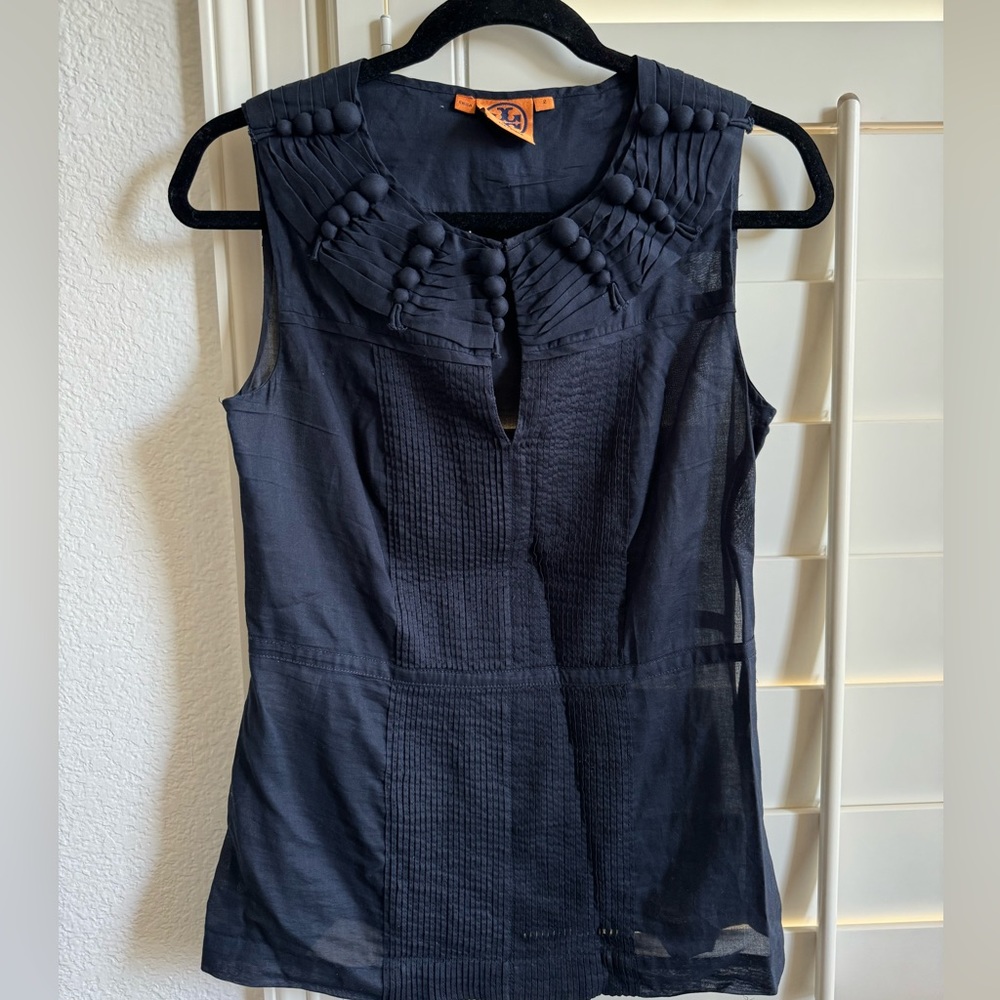 Tory Burch Navy sleeveless blouse